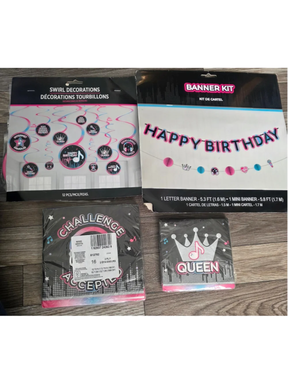 Amscan Girls Party Decoration Set One Size Black Pink